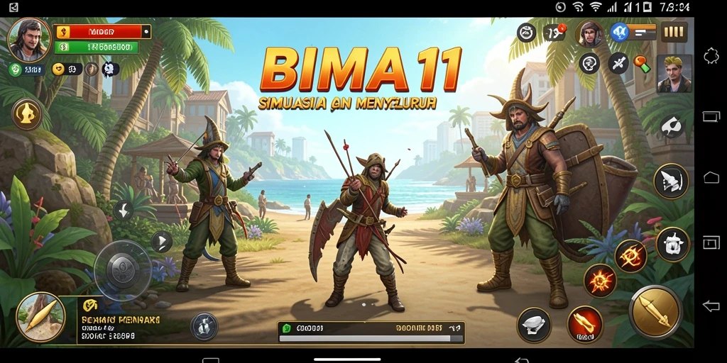 Tampilan gameplay BIMA11 yang menarik dengan berbagai pilihan simulasi.