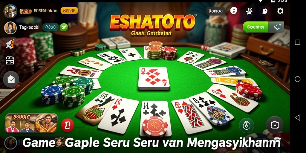 Tampilan gameplay ESHATOTO dengan suasana seru permainan Gaple.