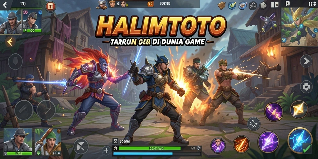 Tampilan gameplay HALIMTOTO dengan pertarungan yang mendebarkan.