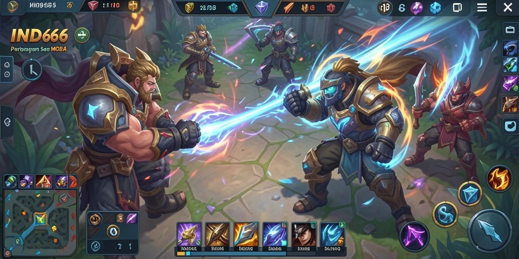 Gameplay seru IND666 dengan pertarungan tim yang intens.