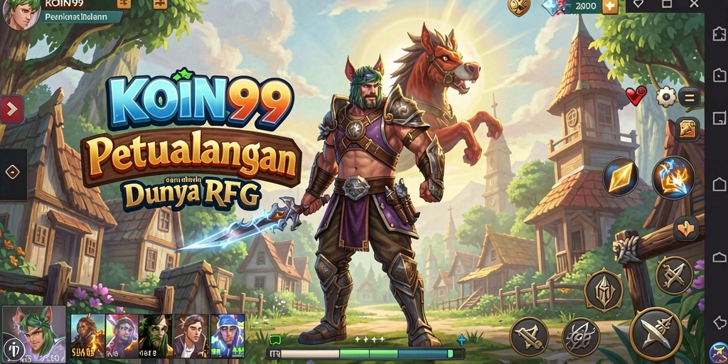 Tangkapan layar KOIN99 menampilkan pertempuran seru dalam dunia RPG.