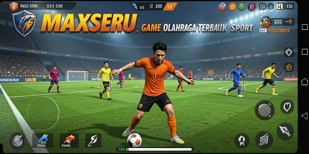 Tampilan gameplay seru dari MAXSERU yang menampilkan aksi olahraga yang menegangkan.