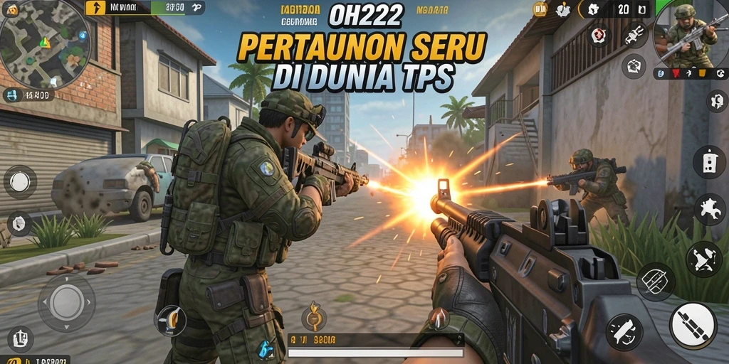 Tampilan gameplay menegangkan di dunia TPS yang epik.
