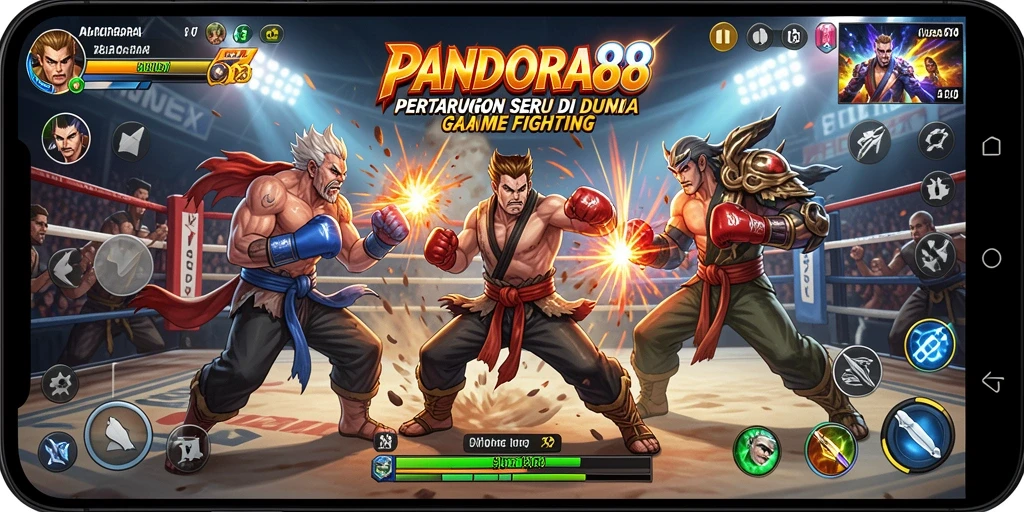 Tampilan gameplay PANDORA88 yang menegangkan dalam pertarungan seru.