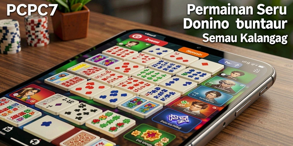 Tampilan gameplay seru di PCPC7 menghadirkan pengalaman Domino yang mengasyikkan.