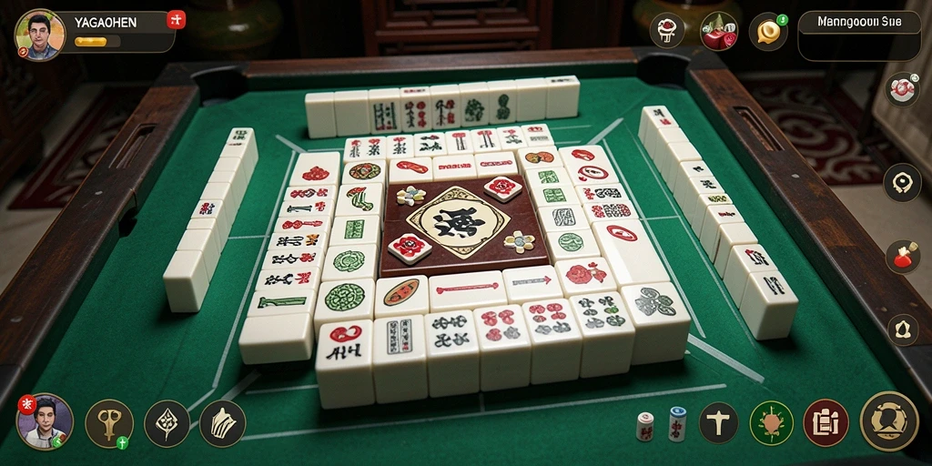 Tampilan gameplay YAGAOHEN yang menakjubkan dalam permainan Mahjong.